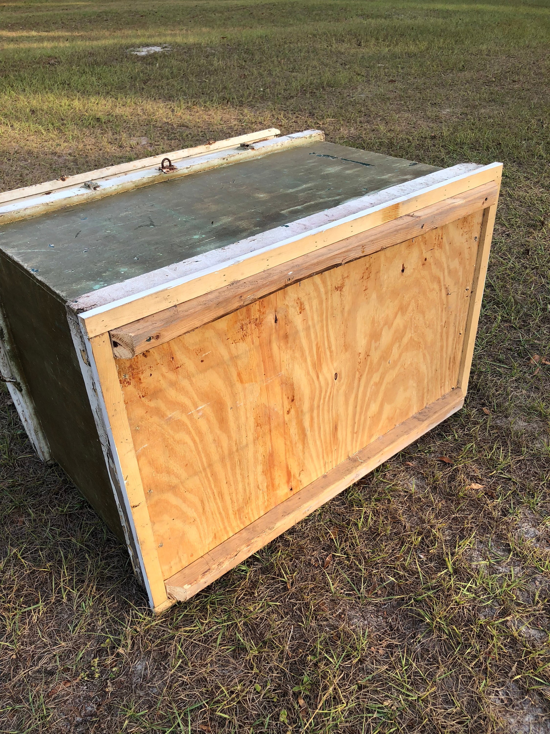 Vintage Wood Tack Box, Storage Box, Boat Box, Handmade Box, Horse