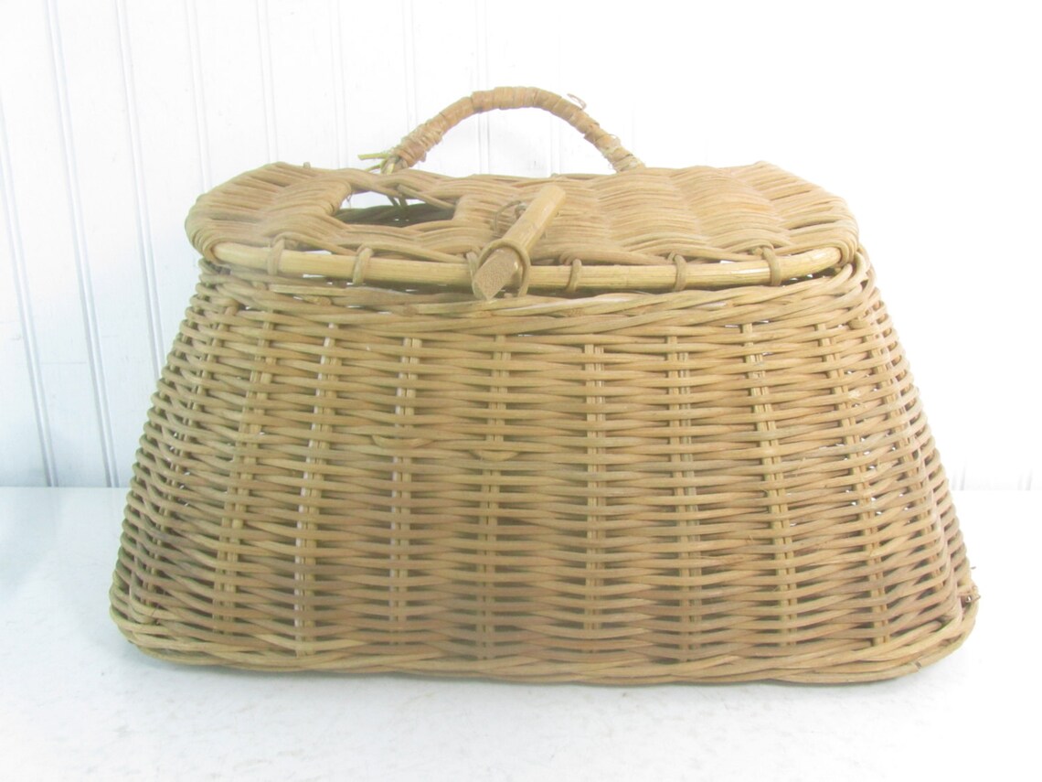 Antique Creel Basket Vintage Fishing Basket 1930s Decor Etsy