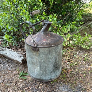 Antique Fuel Can, Large Fuel Can, safety can, metal container, farmhouse decor, oil can, industrial decor, Automotive