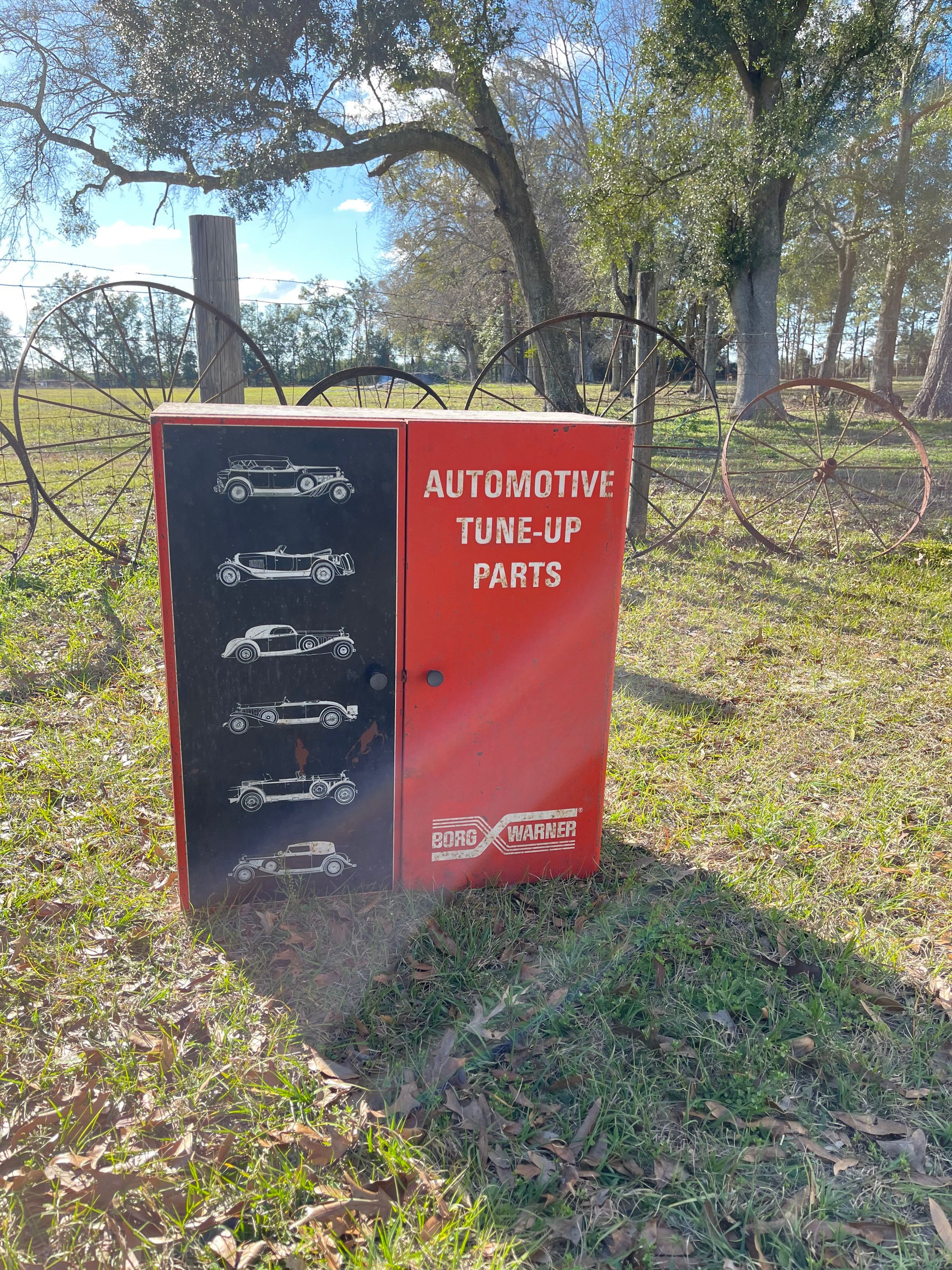 Borg Warner Tune up Parts Cabinet, Automotive, Garage Decor, Man