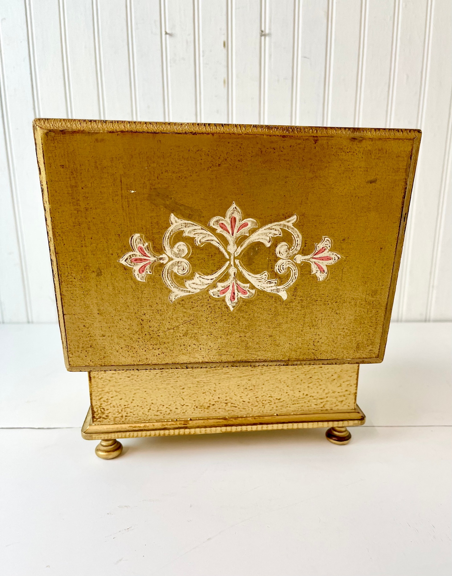 Florentine Jewelry Box Music Box Vintage Gold Wood Etsy