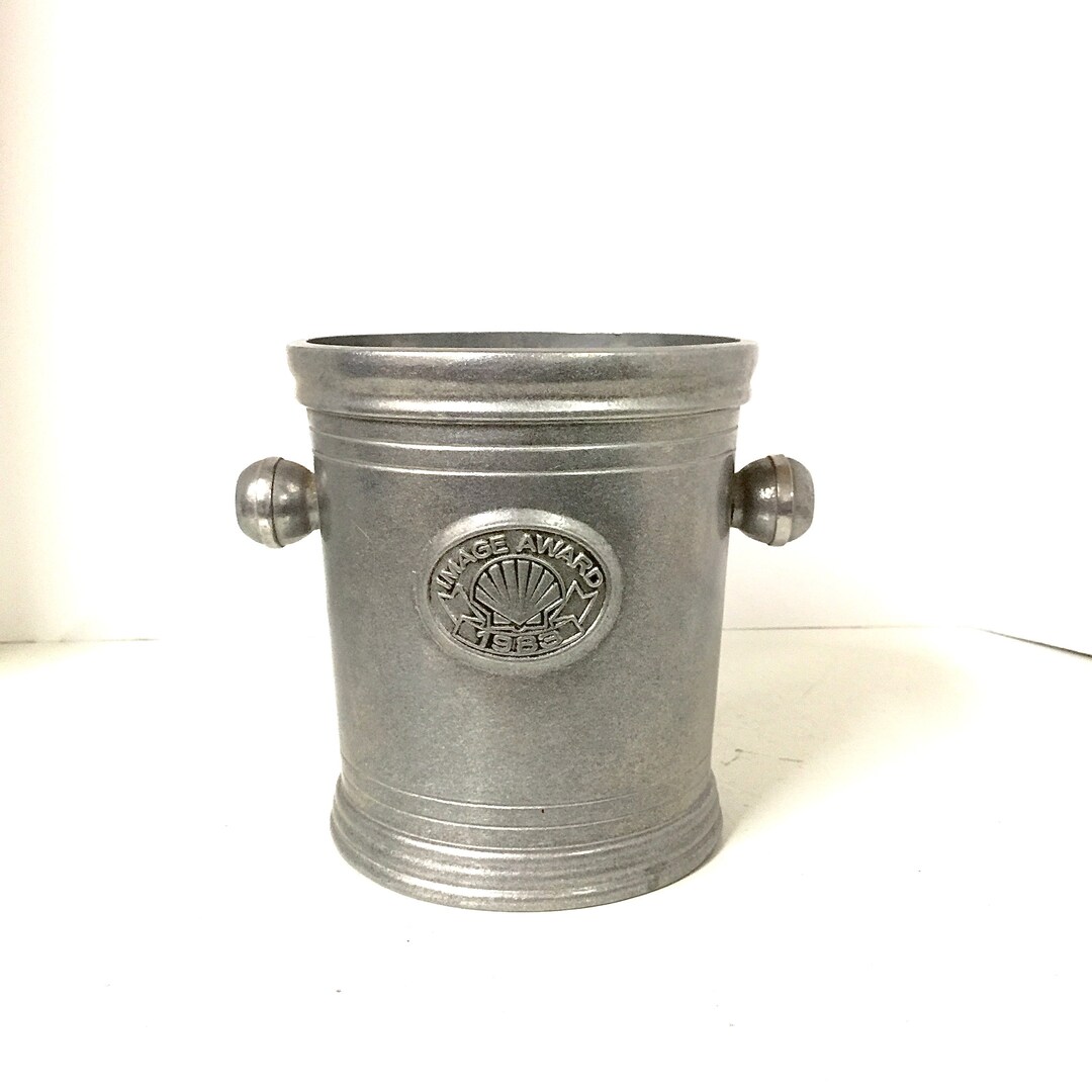 Vintage Ice Bucket, Pewter Wine Chiller, Barware, Mid Century Decor