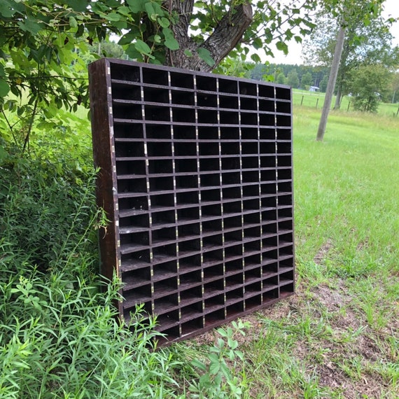 Post Office Cabinet Wood Cabinet Display Cabinet Mail Slot Etsy