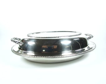 Vintage Silverplate Serving Bowl, Serving Dish, decoración shabby chic, plato de plata, decoración de bodas