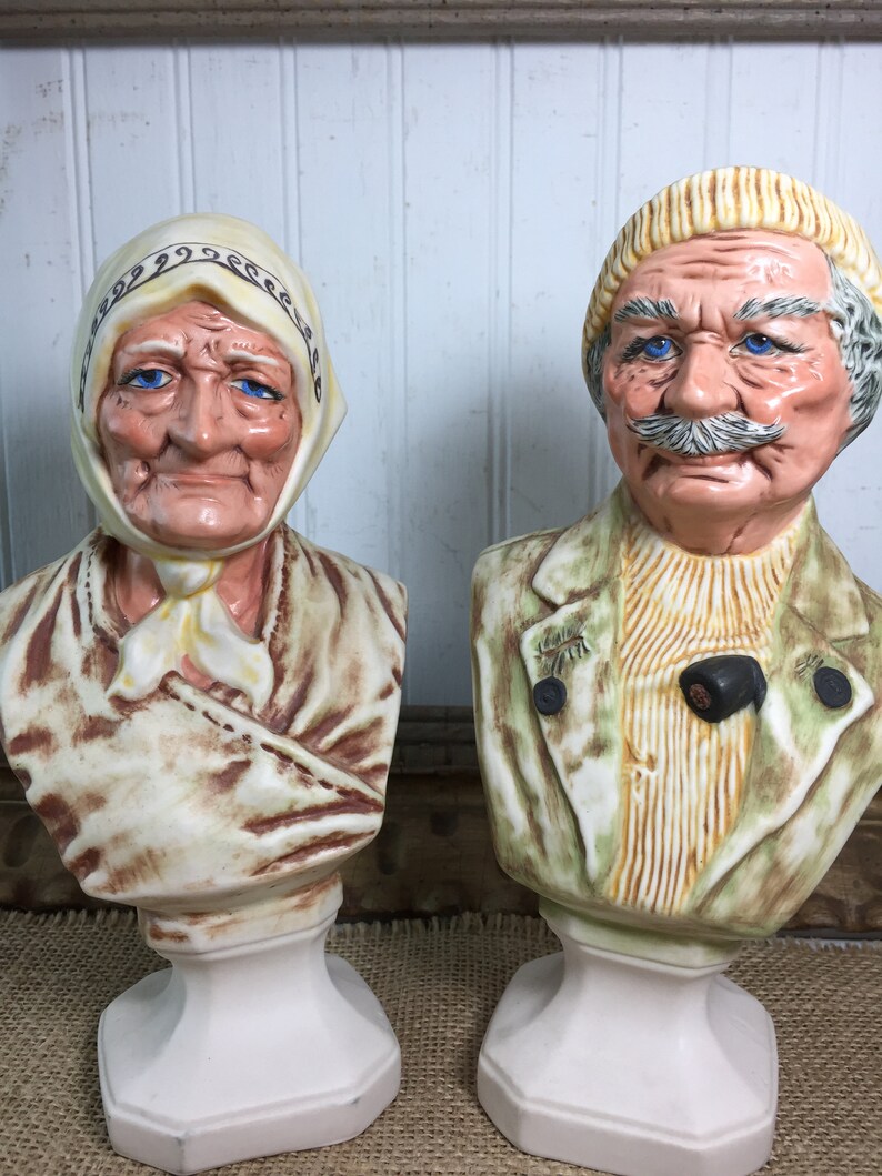 Vintage Statue Man and Woman Bust Vintage Bust European - Etsy