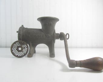 Antique Food Chopper, Meat Grinder, Kitchen Appliance, Cast Iron