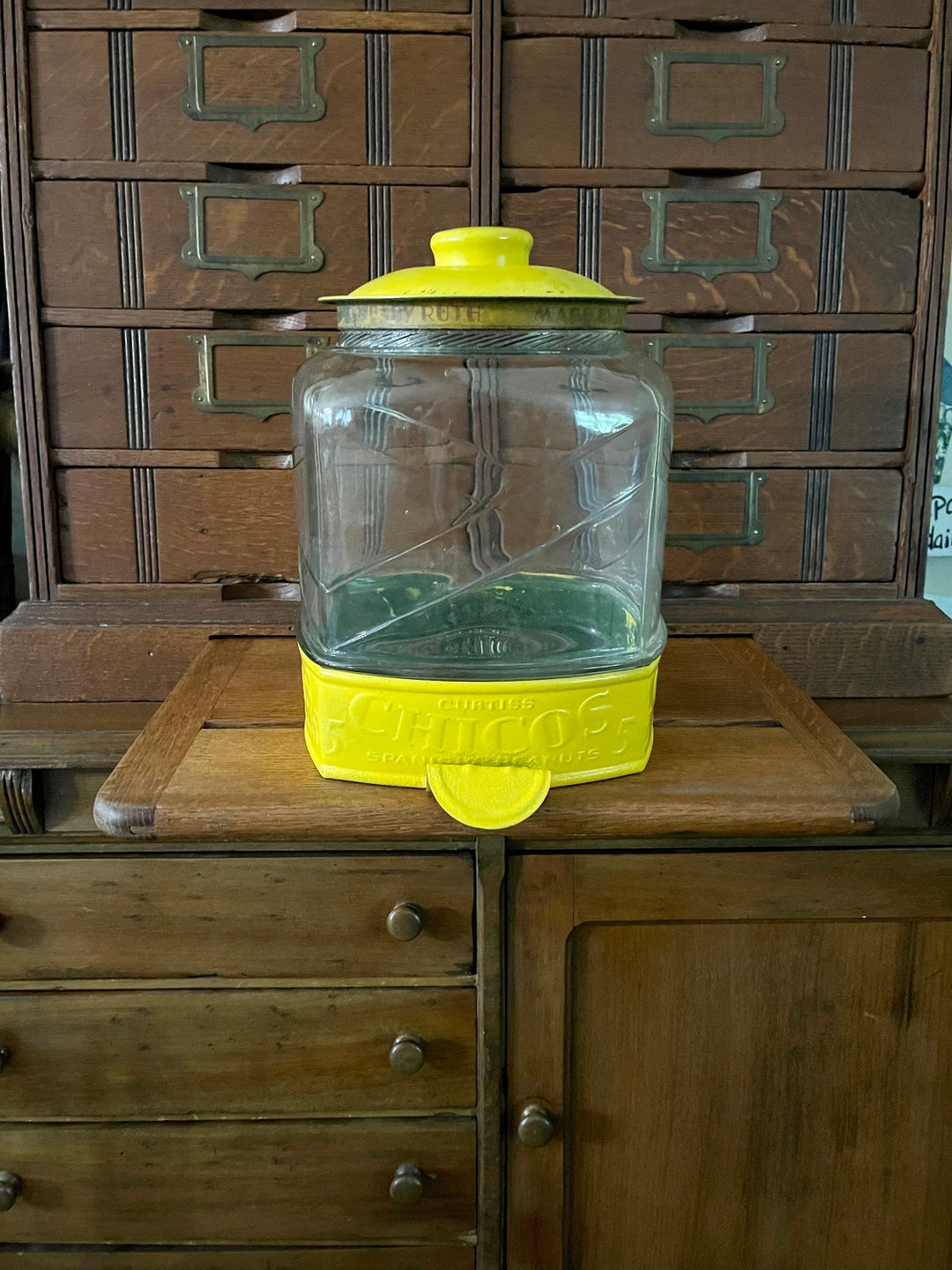 Vintage Candy Jar, Store Display, General Store, Cookie Jar, Peanut Jar