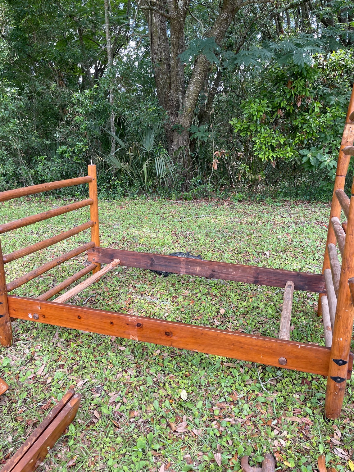 Antique Bed Wood Bunk Bed Vintage Log Bed Farmhouse Rustic Etsy