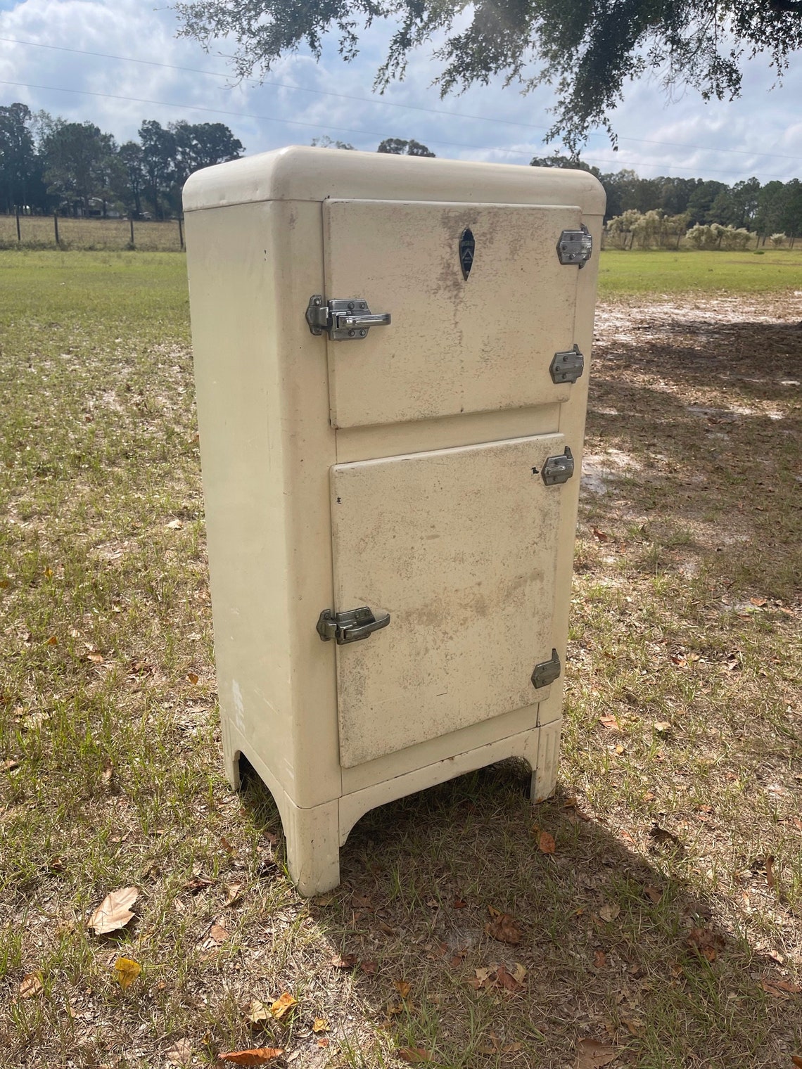 Antique Ice Box Dictator Ice Box Refrigerator Enamel Metal Etsy