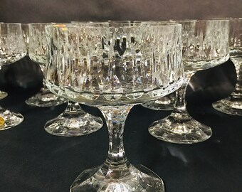 VINTAGE CRYSTAL WINE Glasses, Wedding, Glass Set, champagne glass, dessert Set,  Barware, stemware glasses, German crystal,