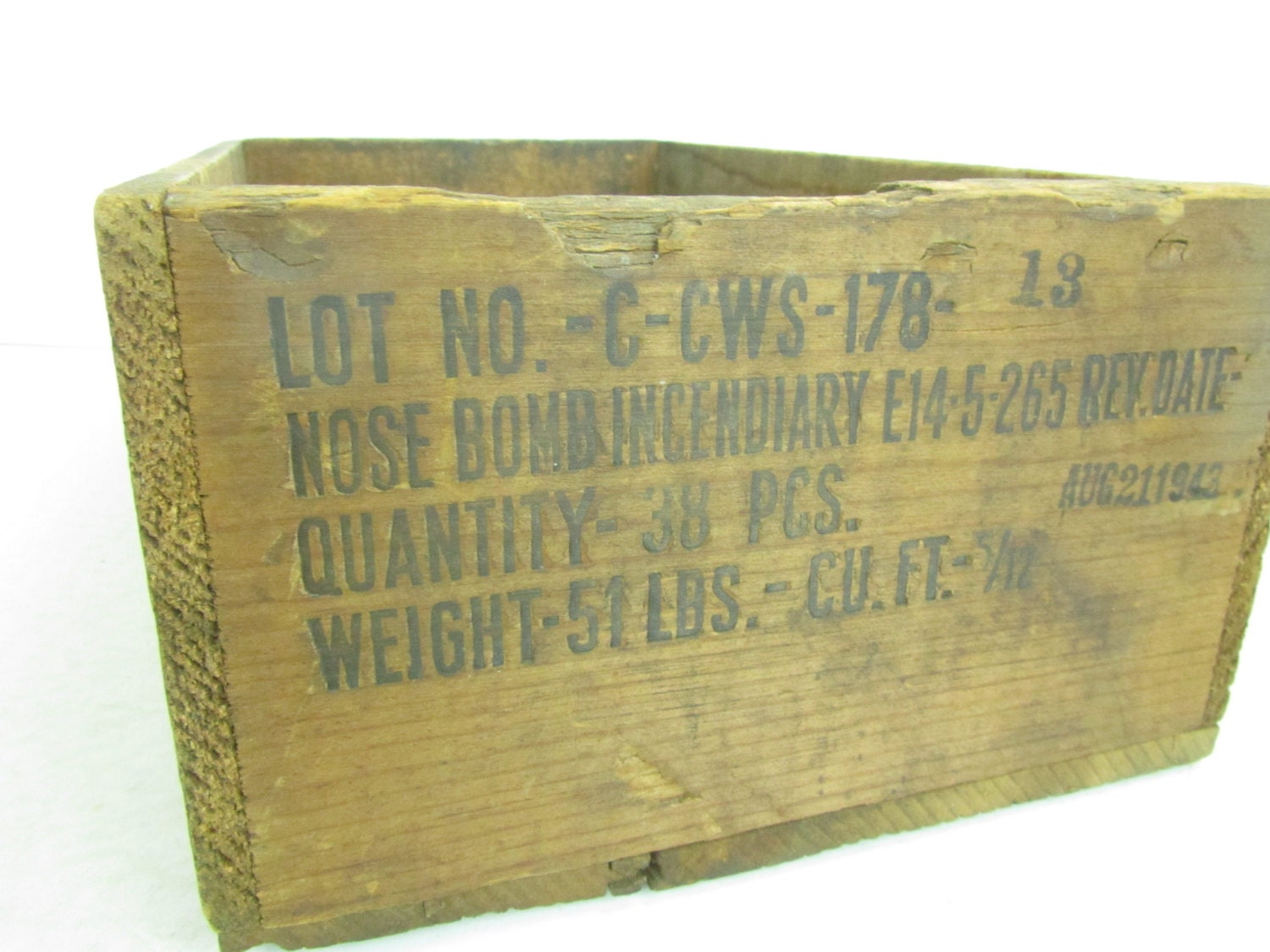 Vintage wooden military crate, Soviet Union 1980