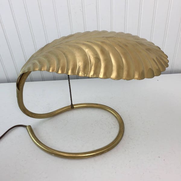 Brass Leaf Desk Lamp, Vintage Light, Metal Light, Vintage  Desk Lamp, adjustable light,Tommaso Barbi, gold lamp