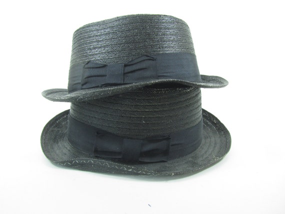 Vintage Hat, straw hat, Fedora, OOAK hat, Mens Ha… - image 5