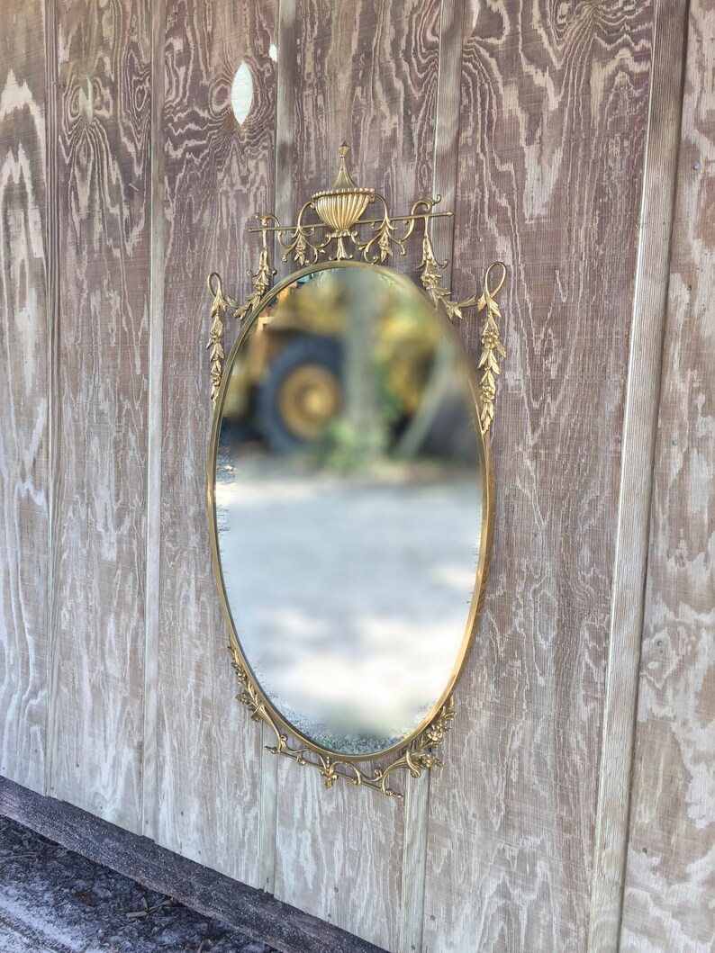 Antique Brass Mirror Wall Mirror Large Brass Mirror Ornate Etsy