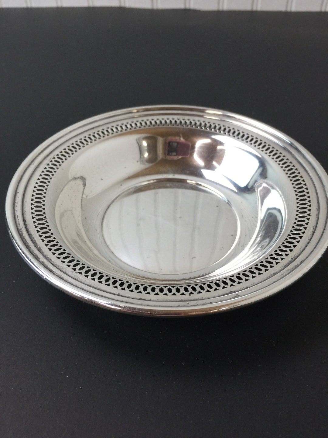 Sterling Silver Candy Dish, Silver Bowl, Silver Bridal Gift, Gift,vanity Decor, Pierced Silver
