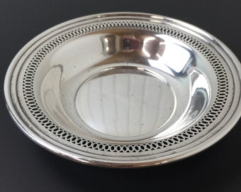 Sterling silver candy dish, silver bowl,  silver bridal gift, gift,vanity decor, pierced silver, sterling silver bowl, silver dish,