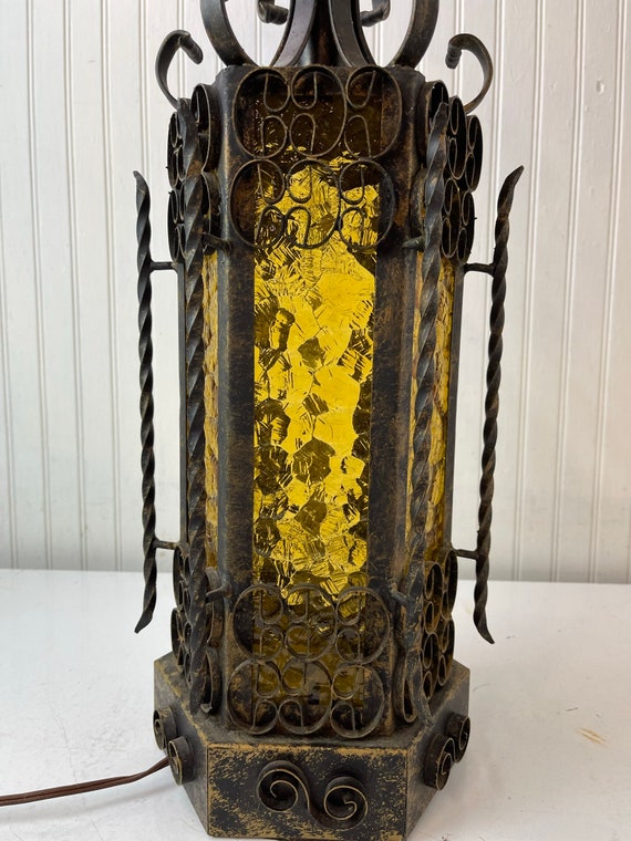 Wrought iron sale lamps vintage