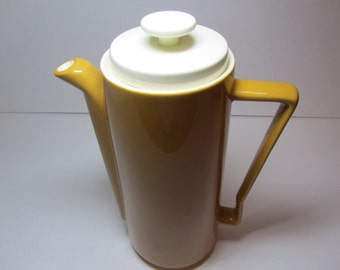 Coffee pot, ceramic pitcher, mid century, tea pot, yellow, pitcher, 1960-70s, retro decor