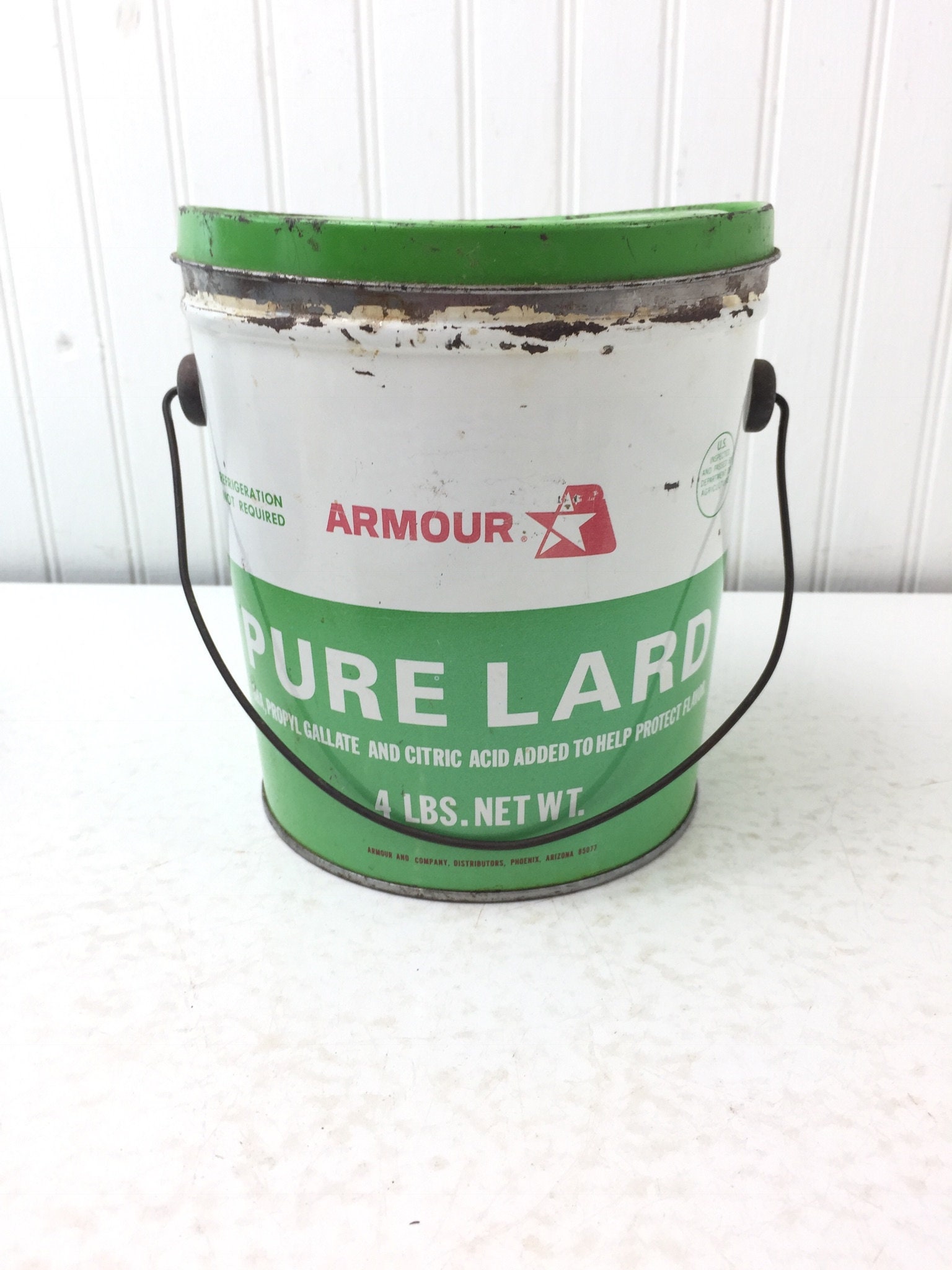 Metal Tin CanArmour pure lard can lard tin Metal canister Etsy