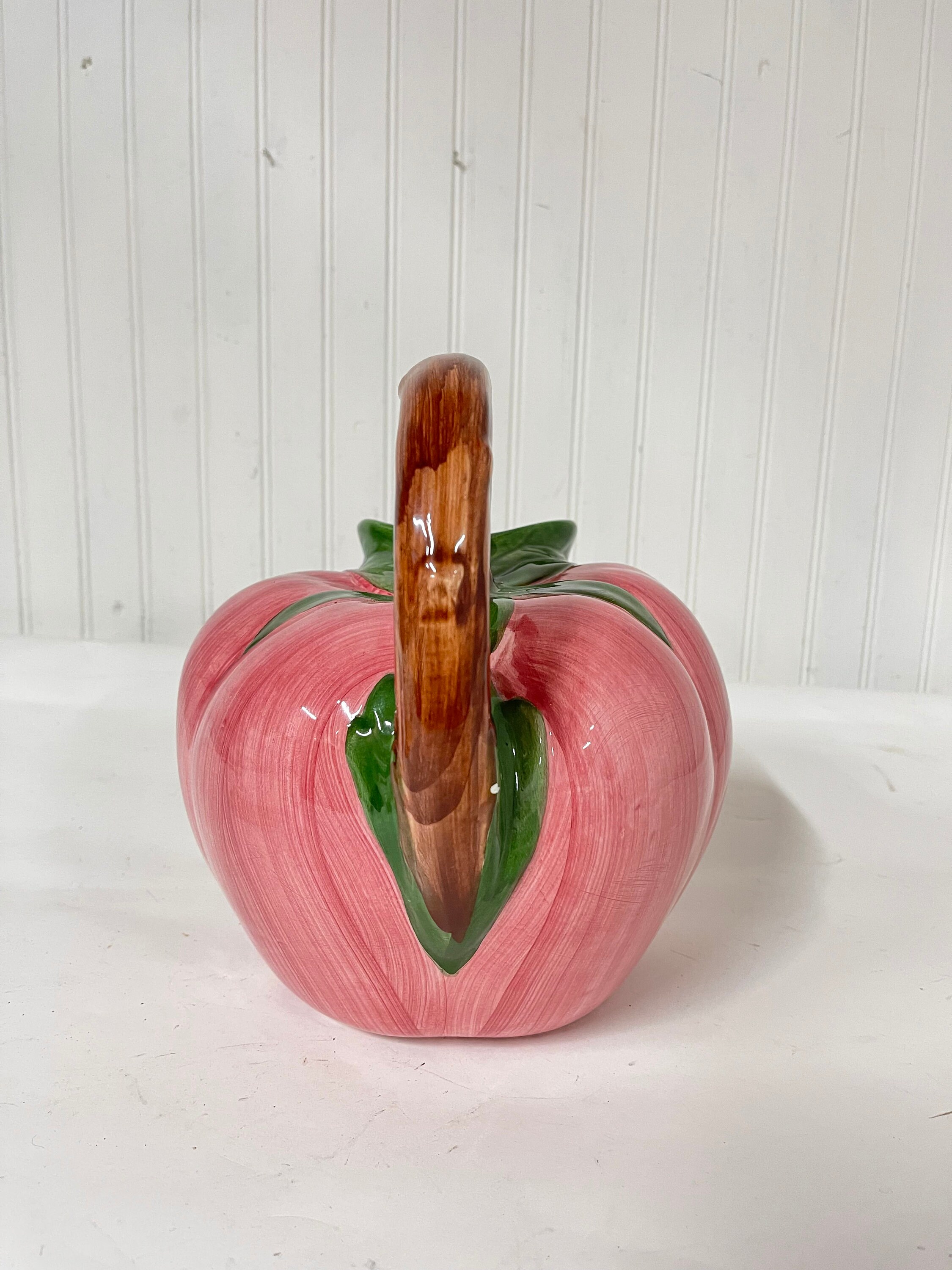 Vintage Pitcher and Under Plate, Apple Pitcher, Made Italy, Majolica ...
