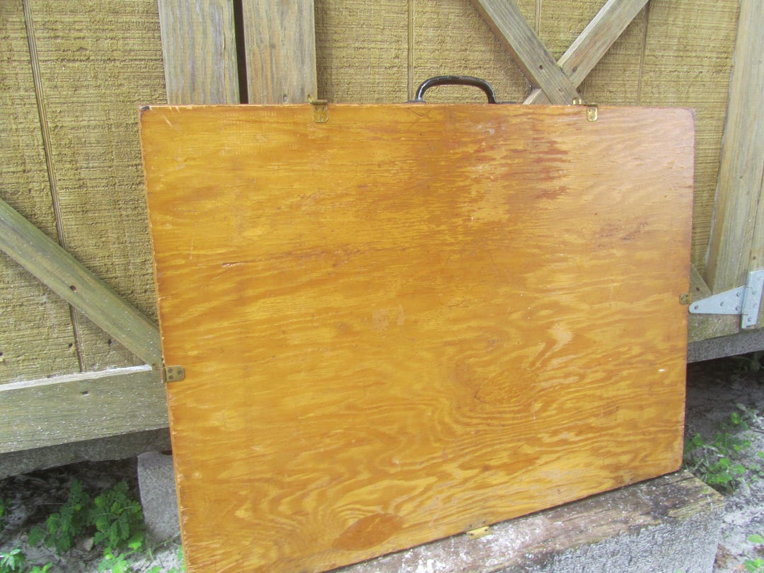 Vintage Wood Box, Travel Toy Box, Collectors Box, Toy Train Carrying