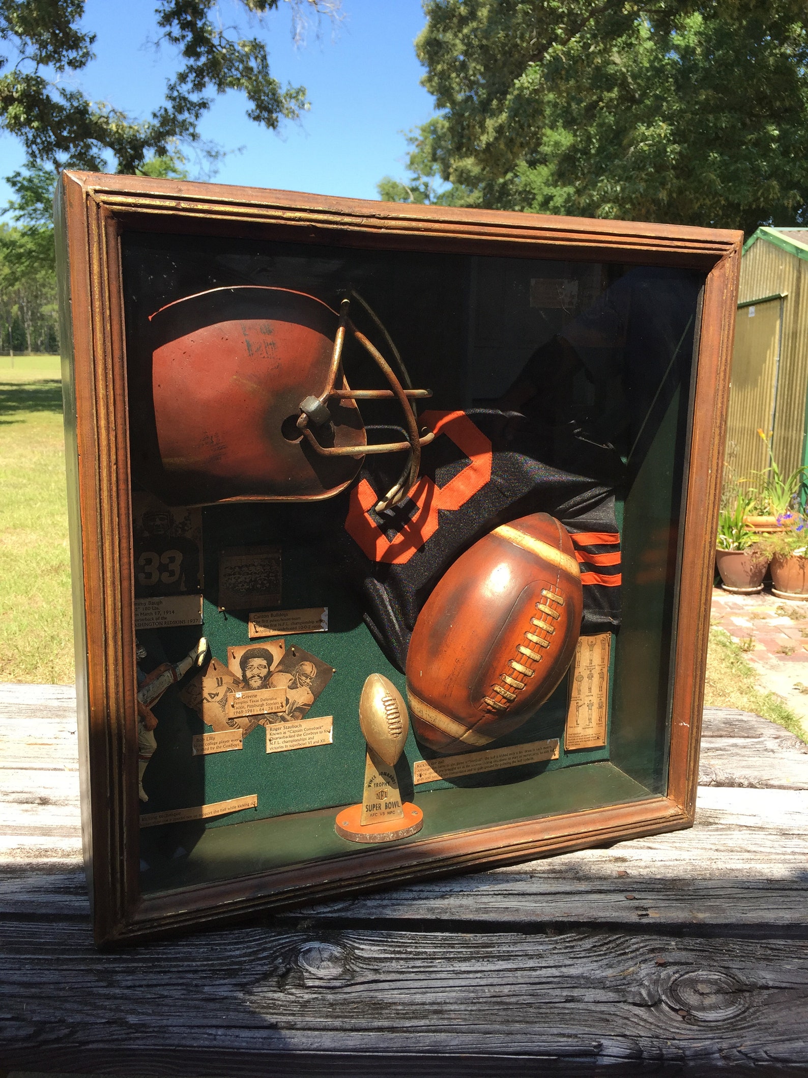 Sports memorabilia Football Decor Box wall decor Man Cave Etsy