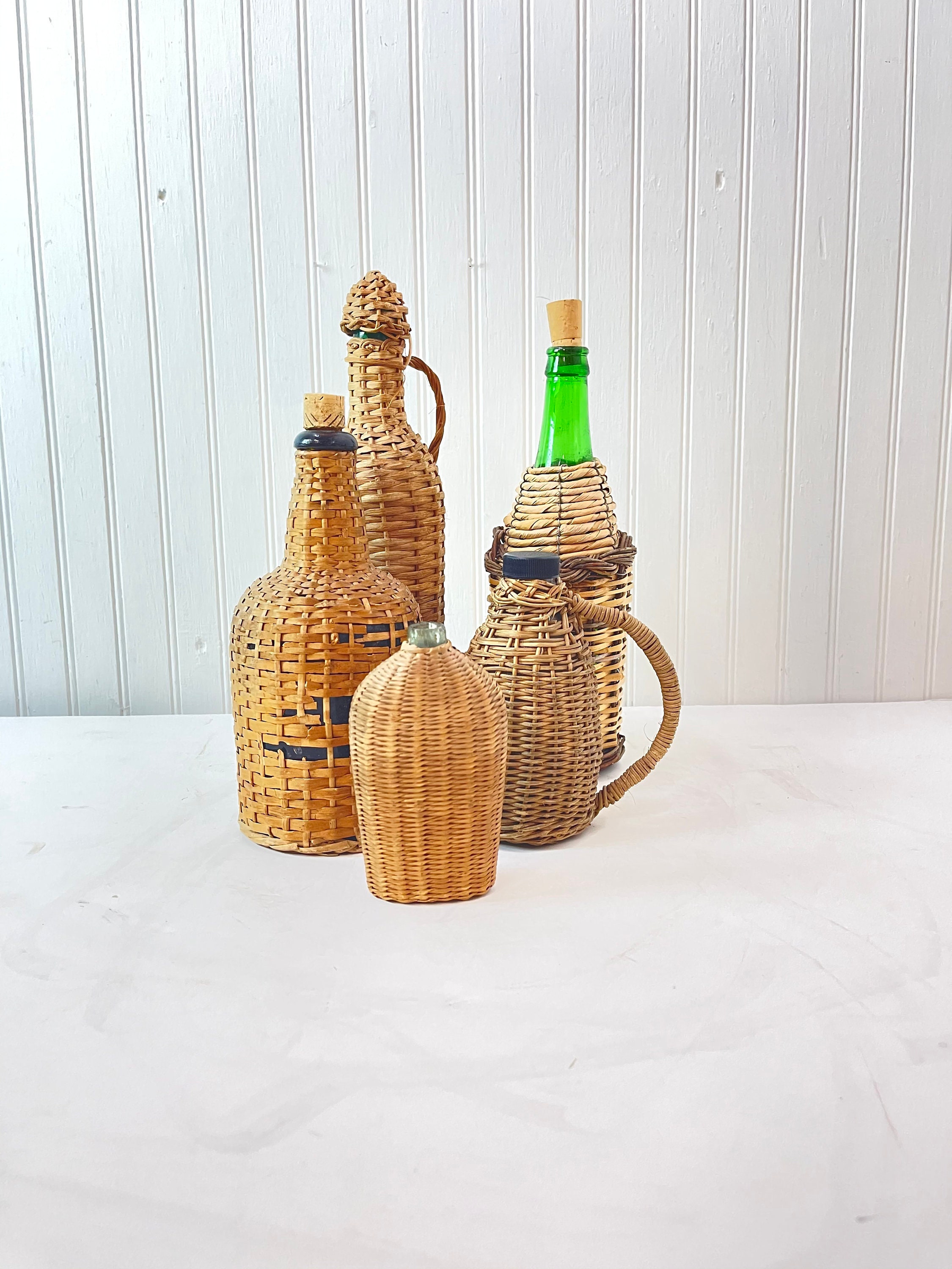 Wicker bottle decanter antique bottle antique bottle Etsy