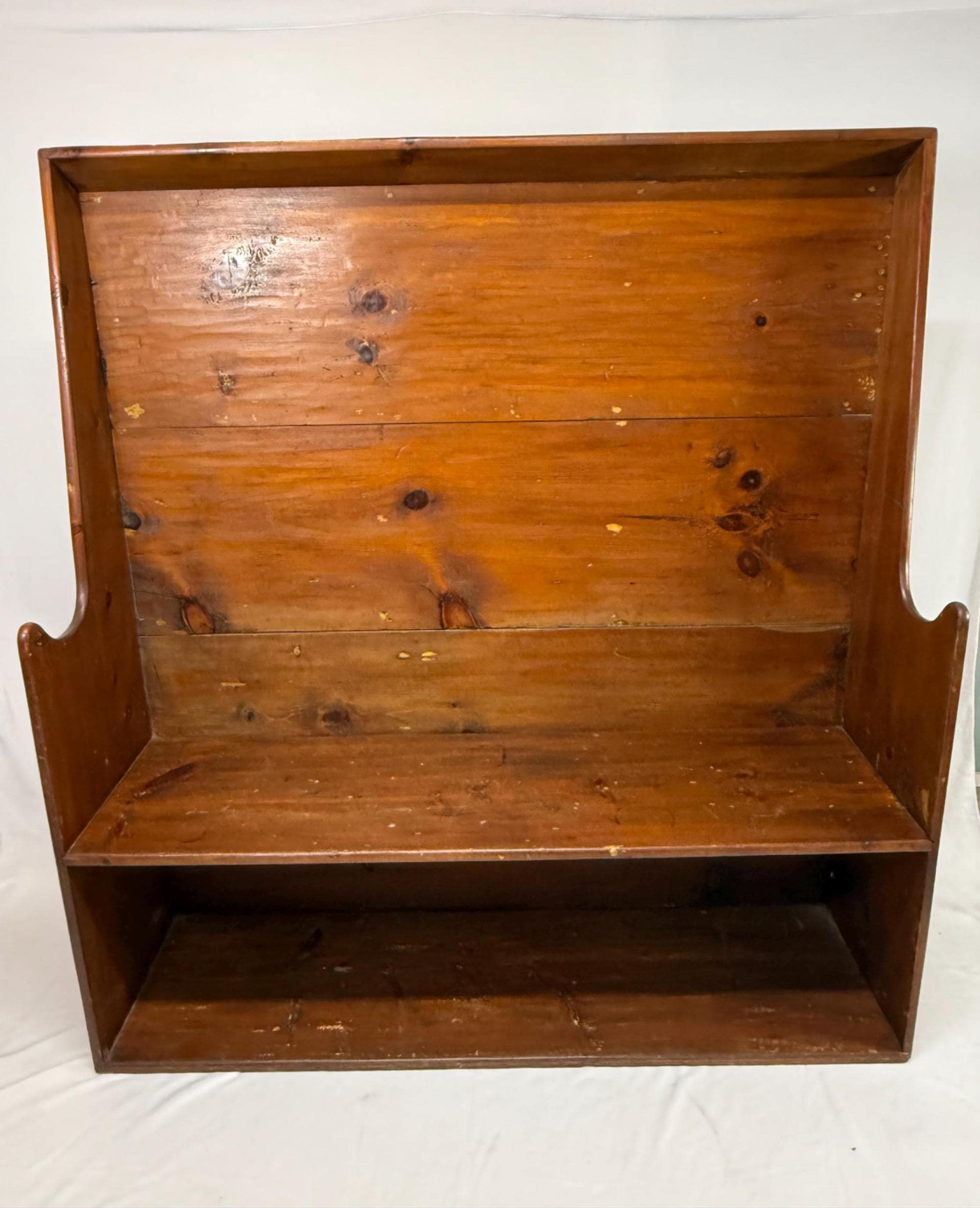 Antique Settle Bench, High Back Bench, Scottish Bench, 19th
