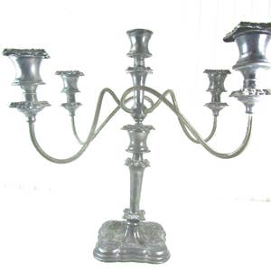 Silver Plated Candelabra, Centerpiece, Candle Holder, Gift, Wedding Decor, Gothic, Five Candle Candelabra, Detachable Candelabra