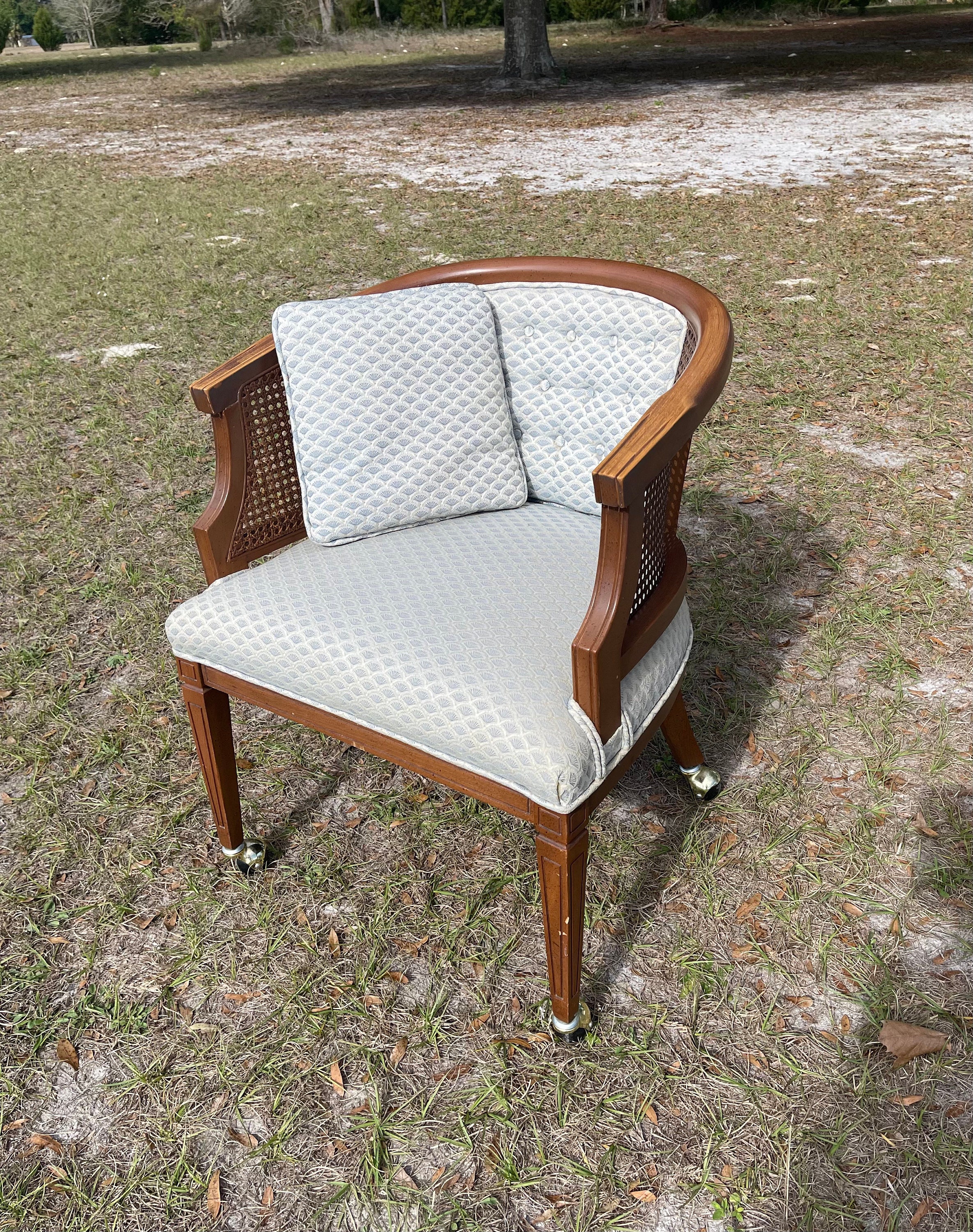 DIY Upholstery  Vintage Cane Barrel Chair 