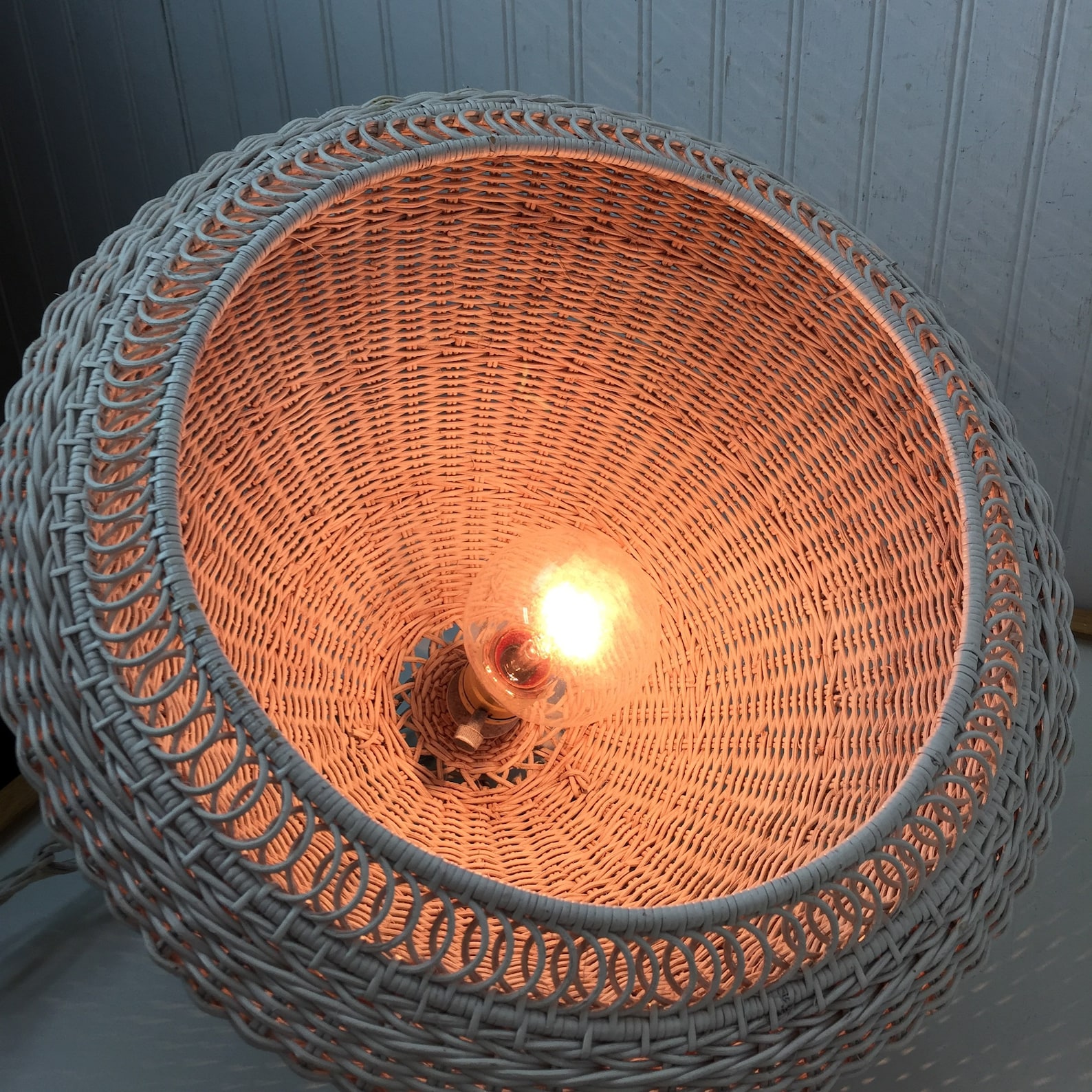 Vintage Wicker Lamp Swag Light Hanging Light Basket Light Etsy