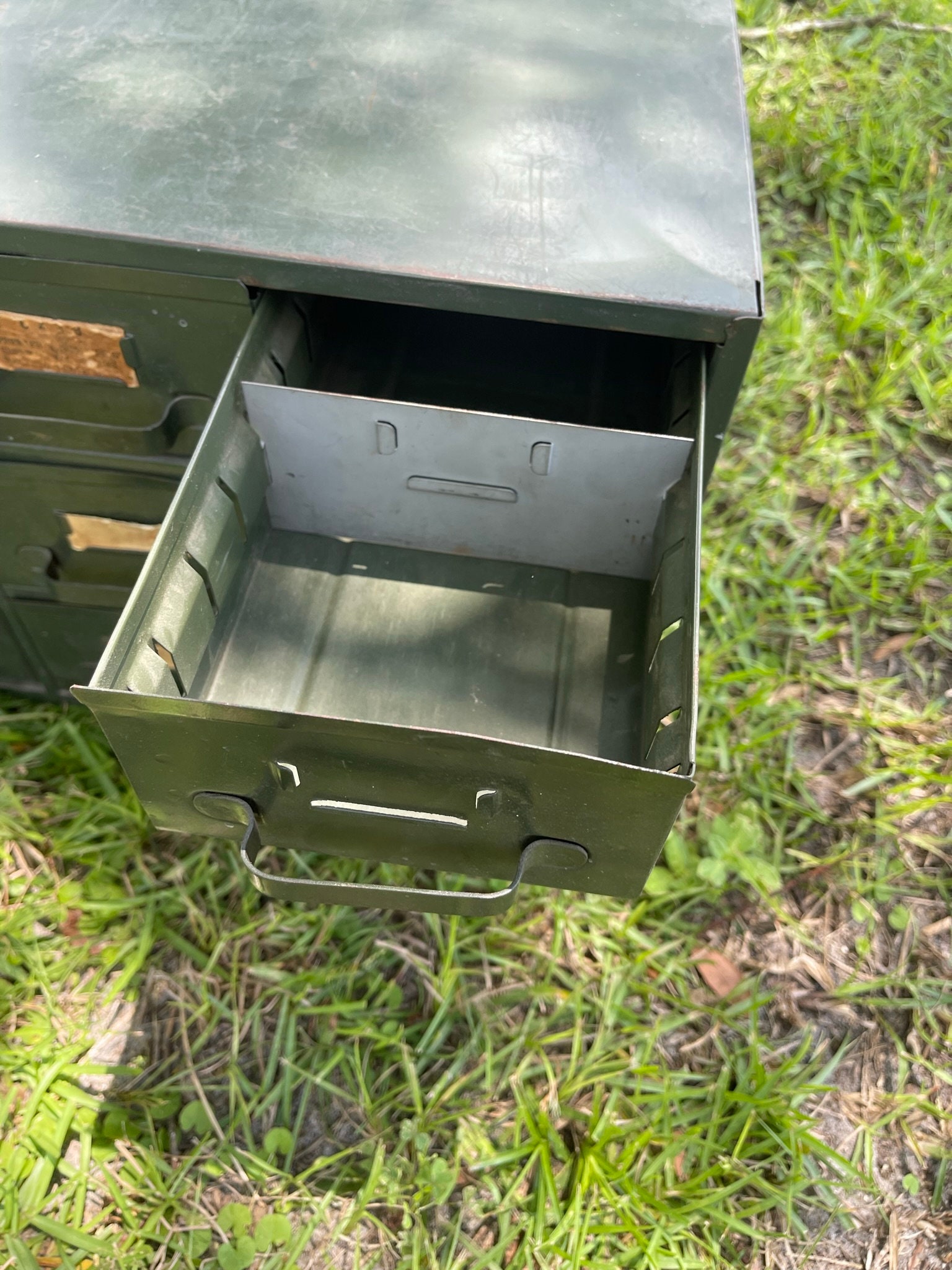 Metal Storage Drawer, Military Parts Cabinet, Metal Card Catalog ...