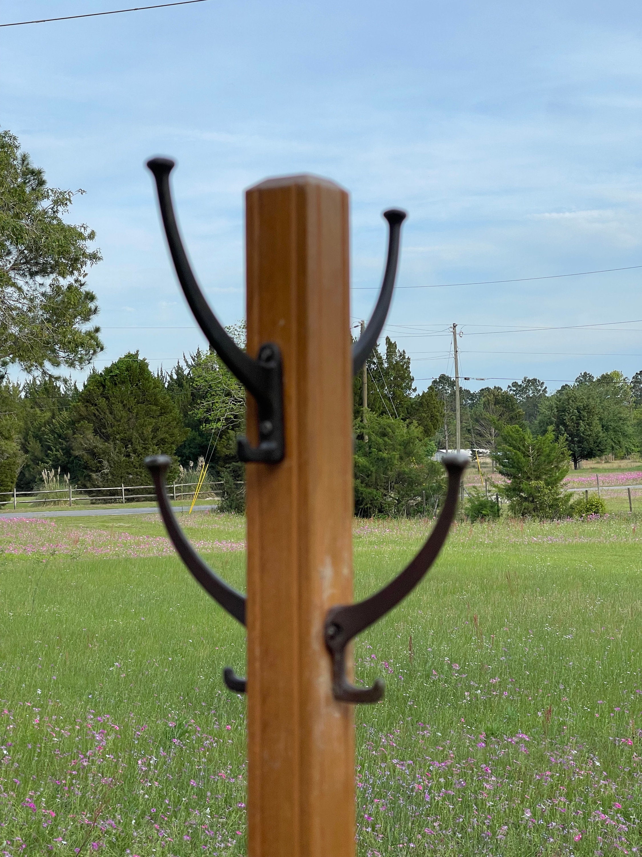 Antique Hat Rack, Wood Hat Rack, Vintage Coat Rack, Furniture, Steel ...