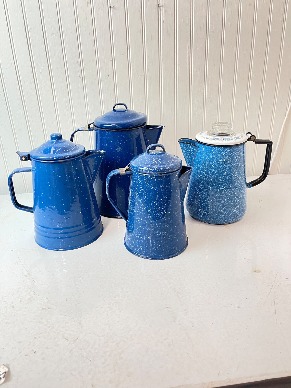 ENAMEL COFFEE POT Vintage Kettle Tea Kettle Blue Etsy