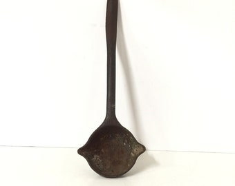 Rustic kitchen, iron Ladle, antique spoon, farmhouse kitchen, serving pieces, farmhouse, medieval, Kitchen Utensil, serving, hand forged,