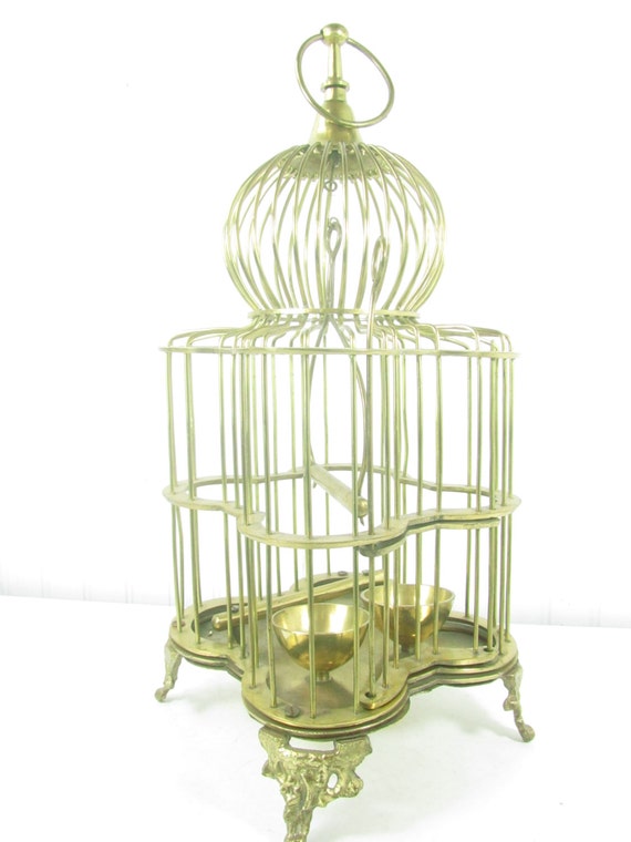 Vintage Brass Bird Cage, Shabby Chic, French Country, Farmhouse