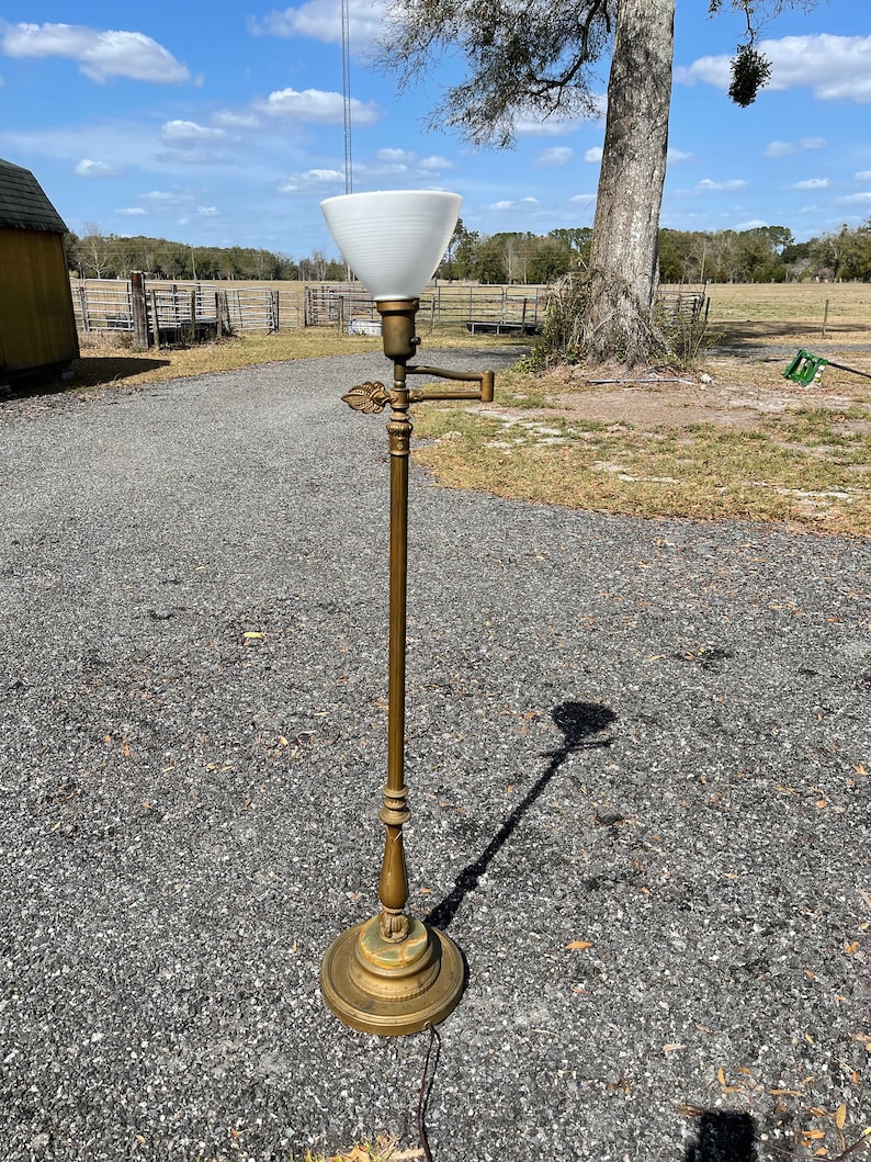 Floor Lamp Gold Tone Floor Lamp Vintage Floor Lamp - Etsy