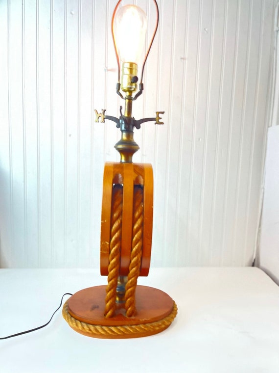 Block and Tackle Lamp Barn Lamp Pulley Lamp Nautical Lamp