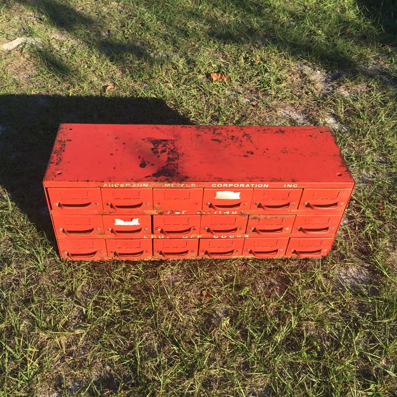 Metal drawer Vintage metal drawer box storage Etsy