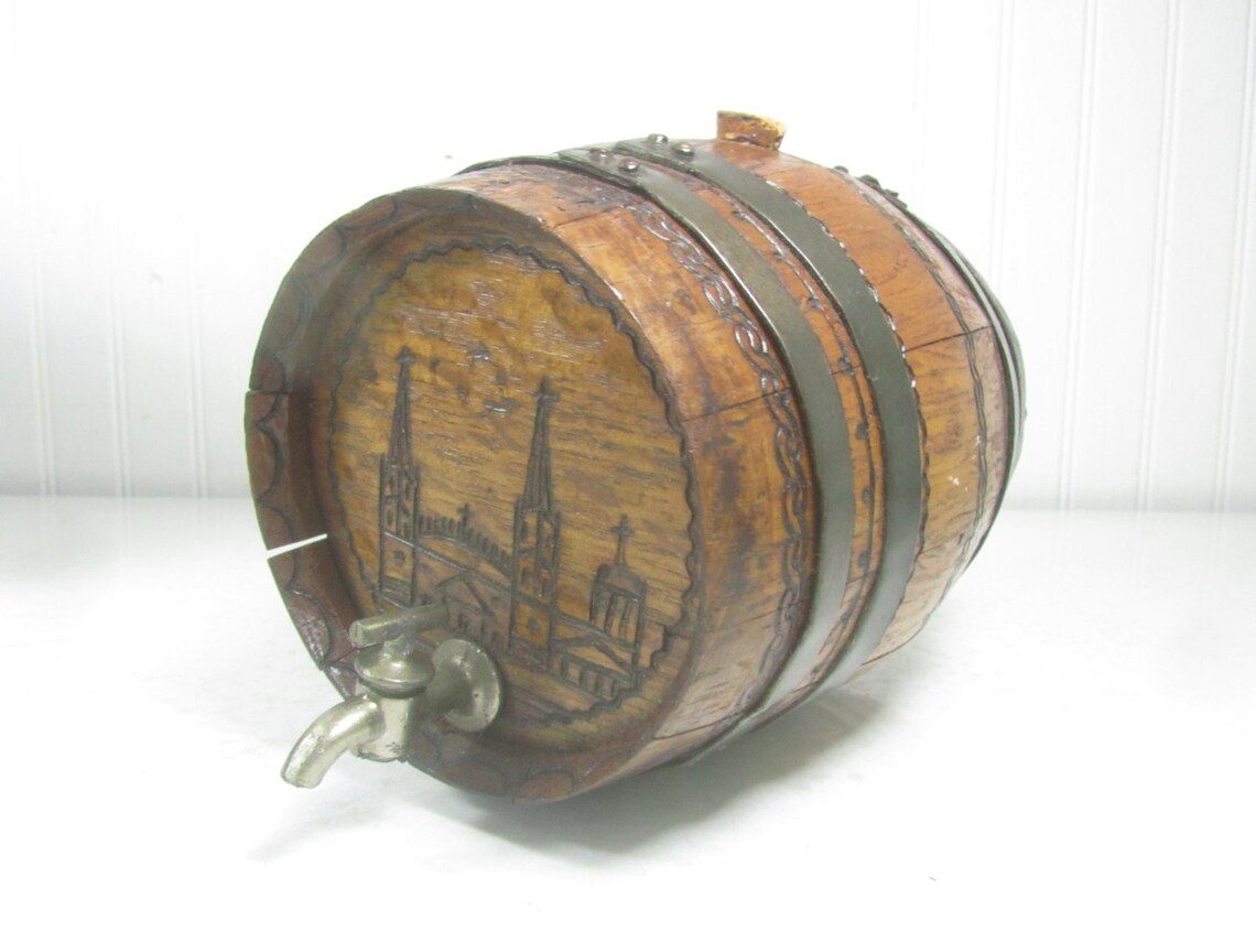 Wine Barrel Small Wood Barrel Wood Keg Barmexico Agave Etsy