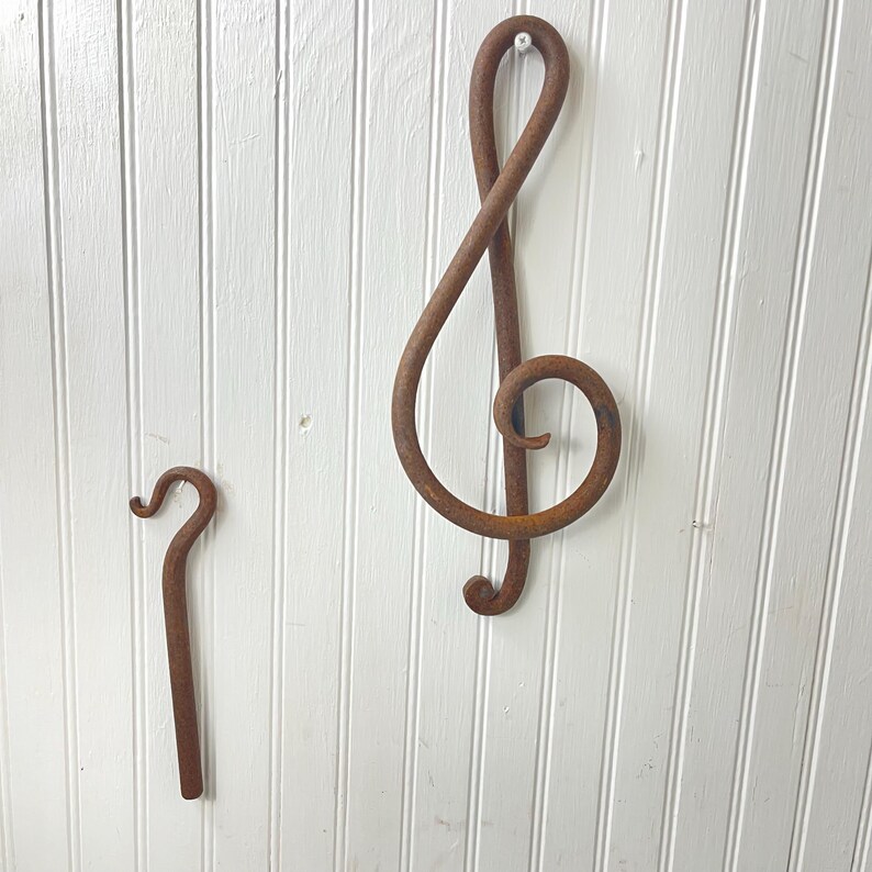 Rusty Clef Note Antique Dinner Bell, Treble Clef, Music Note Dinner Bell, Whimsical ...