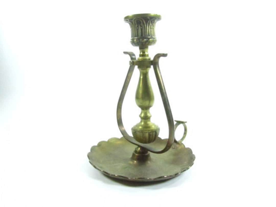 Brass Candle Holder,ships Gimbel ,gimbal L Candle Holder, Hurricane