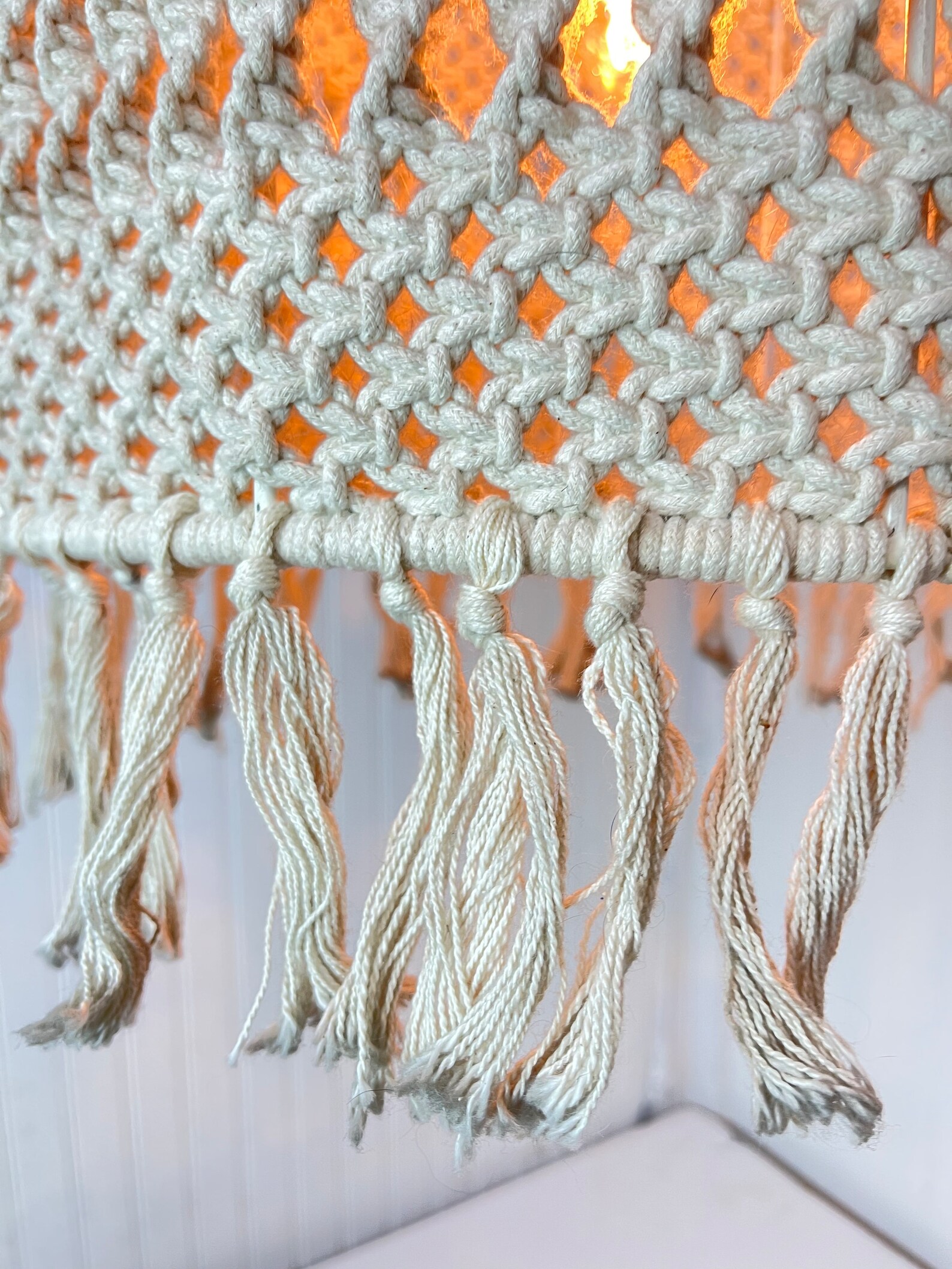 Vintage Macramé Lamp Swag Light Hanging Light Boho Light Etsy