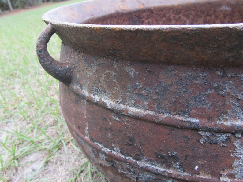 ANTIQUE CAST IRON Cauldron Wash Pot Footed Pot Vintage Etsy