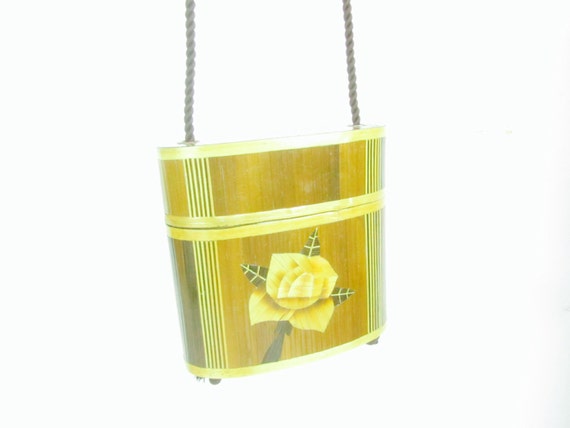 Vintage purse, mini purse, Bamboo purse, wood pur… - image 4