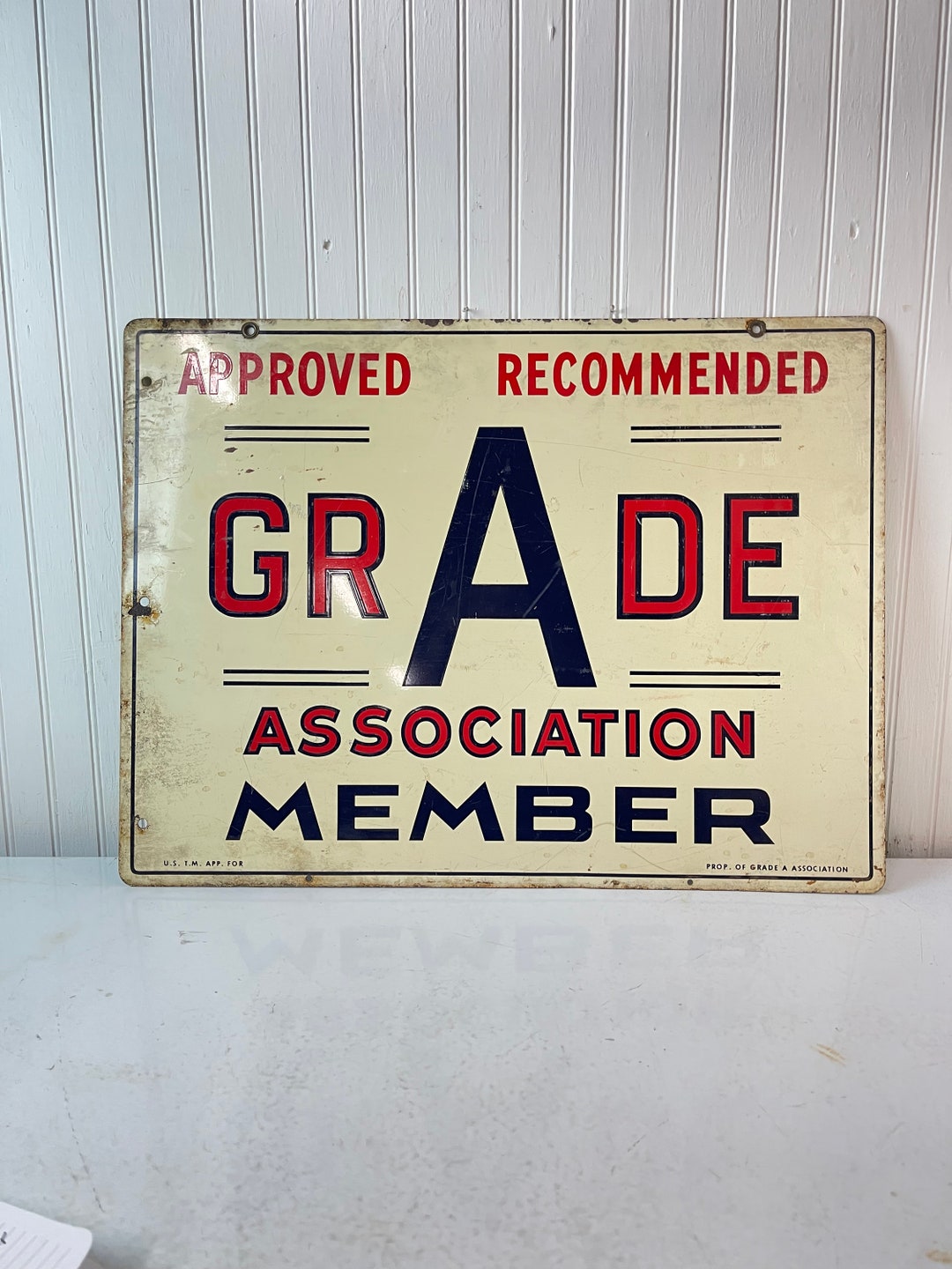 Grade A Metal Sign Large Vintage Sign Vintage Advertisement Etsy