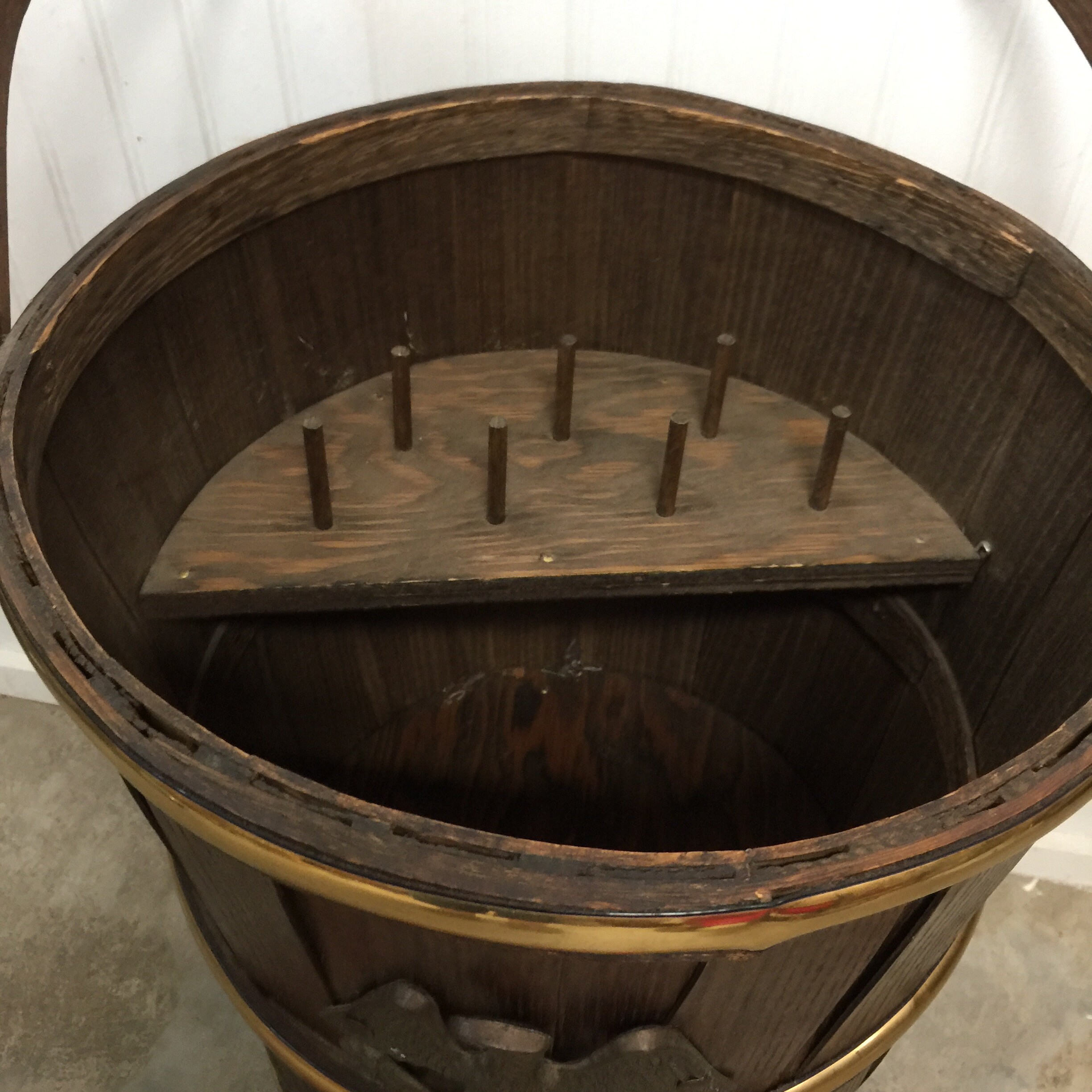 Vintage Sewing Bucket Wood Bucket Sewing Basket Mid Century Etsy UK