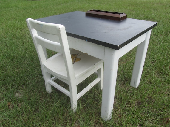 Vintage Child S Desk And Chair Vintage Small Desk Etsy