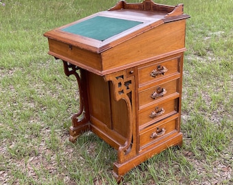 Antique Davenport Desk slant top desk ship captains desk home office desk primitive Desk