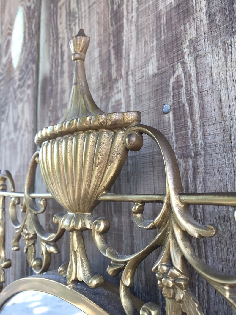 Antique Brass Mirror Wall Mirror Large Brass Mirror Ornate Etsy